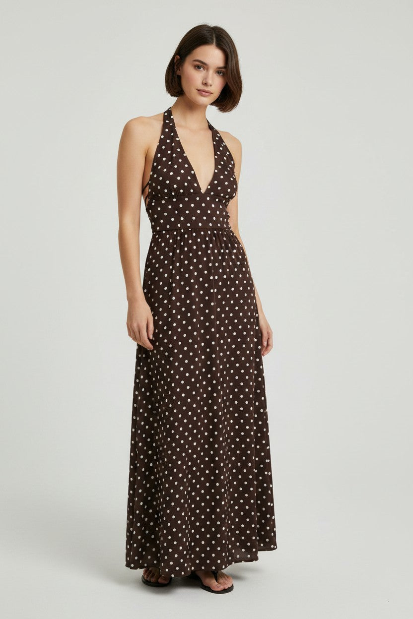 Robe Longue Col Halter Élégante
