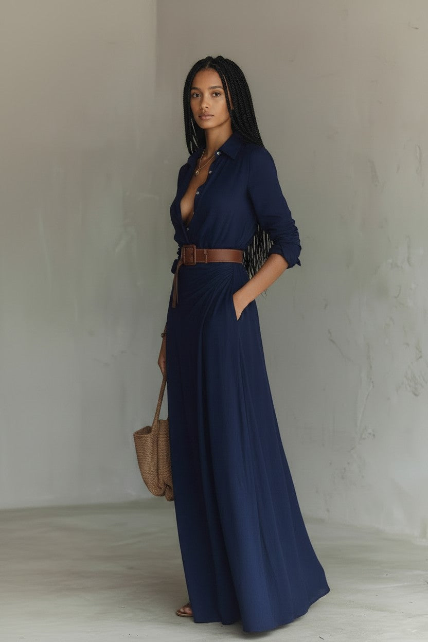 Robe Chemise à Ceinture