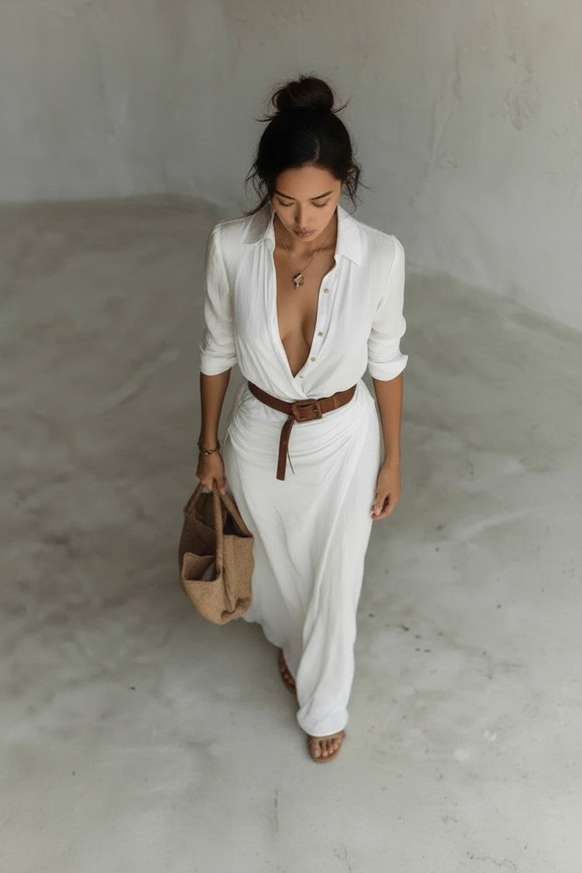 Robe Chemise à Ceinture