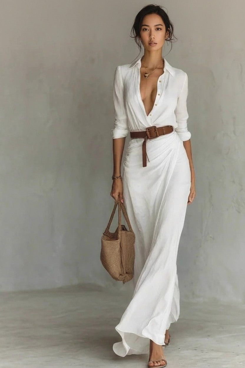 Robe Chemise à Ceinture
