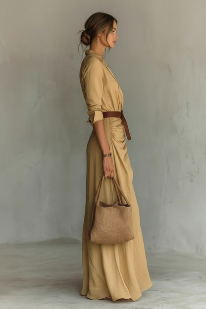 Robe Chemise à Ceinture
