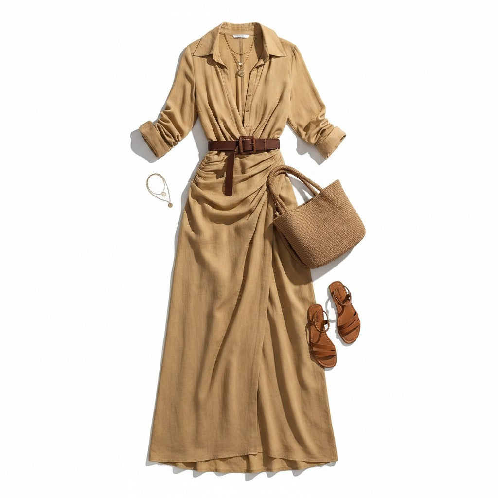 Robe Chemise à Ceinture