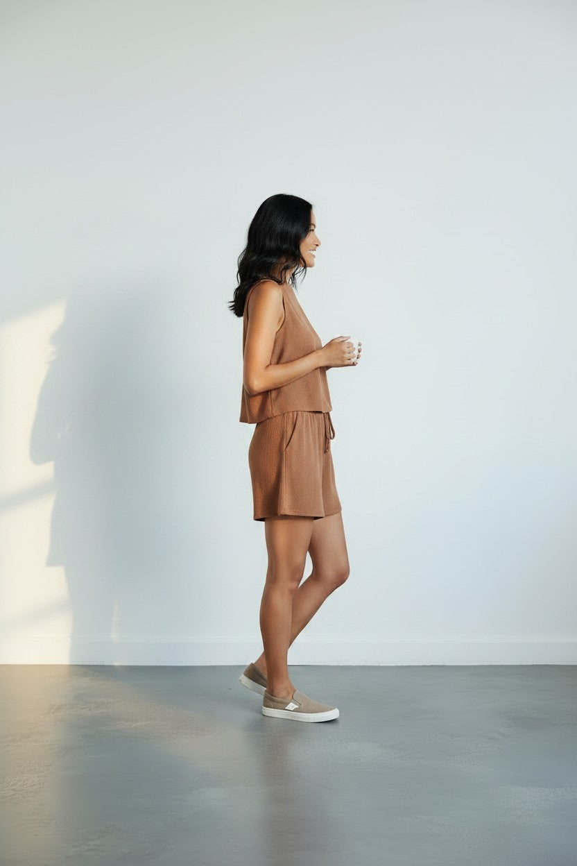 Ensemble Débardeur & Short Cordon Amondar, coloris Orange, vue 4