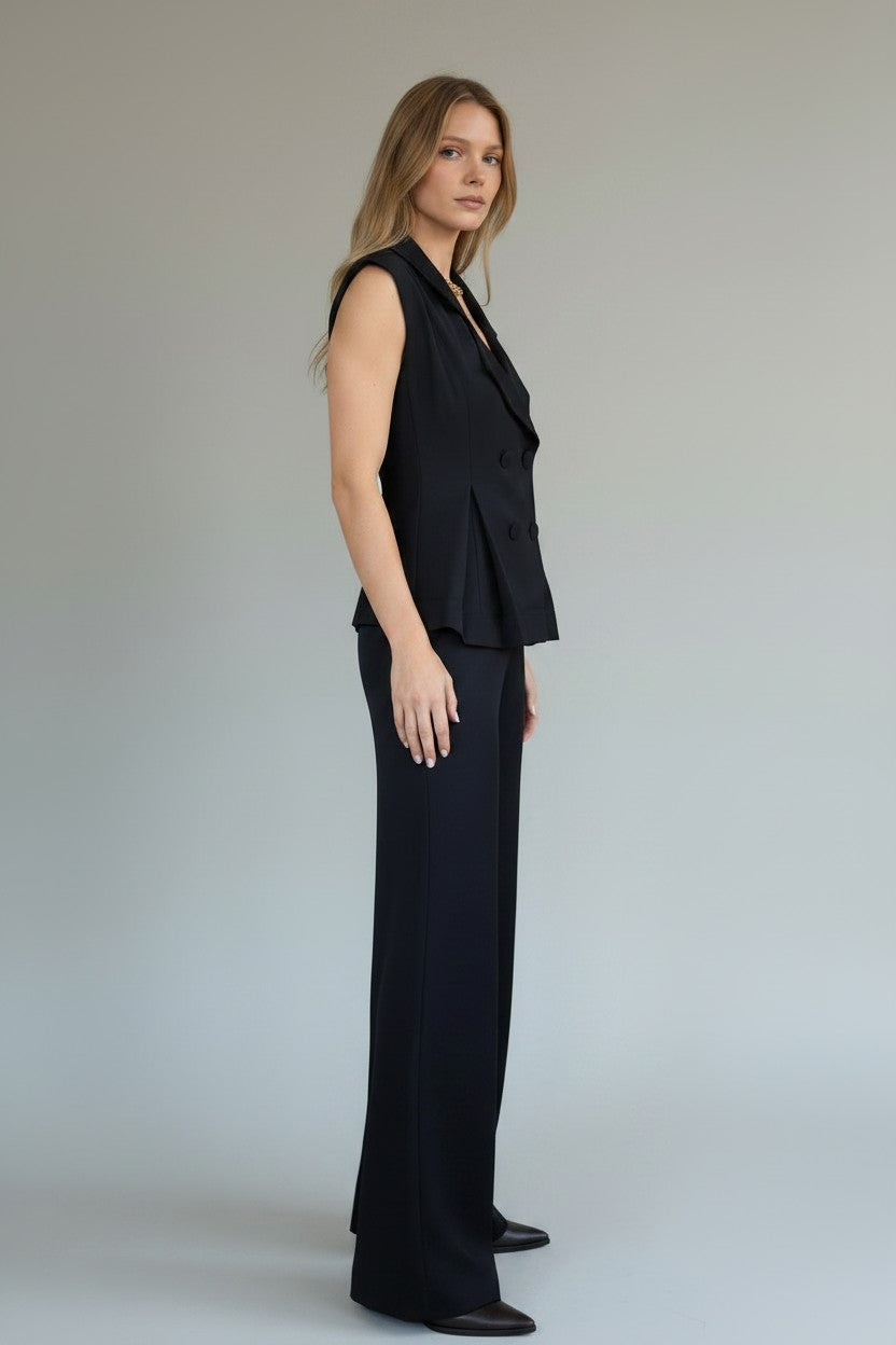 Tailleur Gilet Cintré Taille Haute