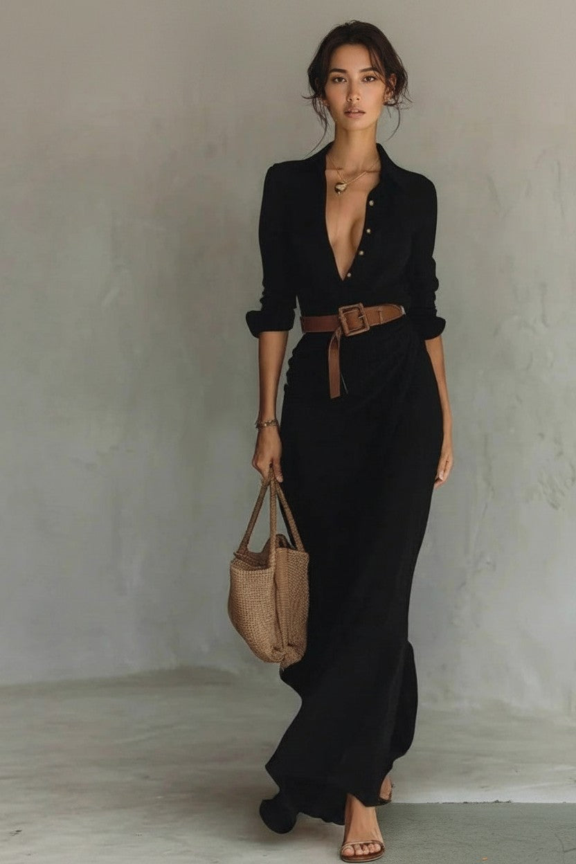 Robe Chemise à Ceinture