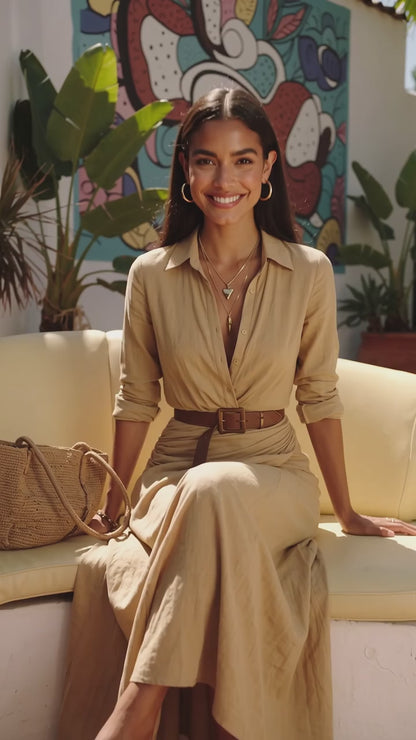 Robe Chemise à Ceinture
