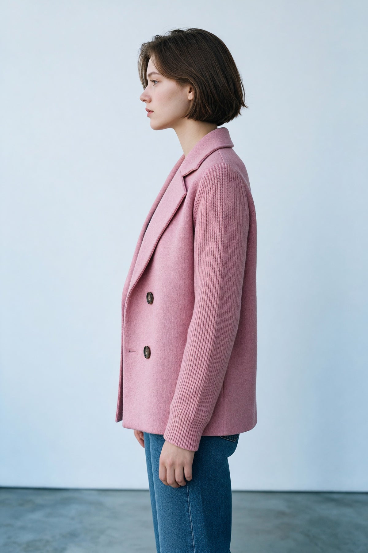 Veste croisée à manches en maille Amondar, coloris Rose, vue 6